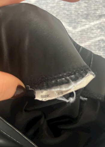 Siyah Deri Kadın Tayt pantolon - Görsel 3