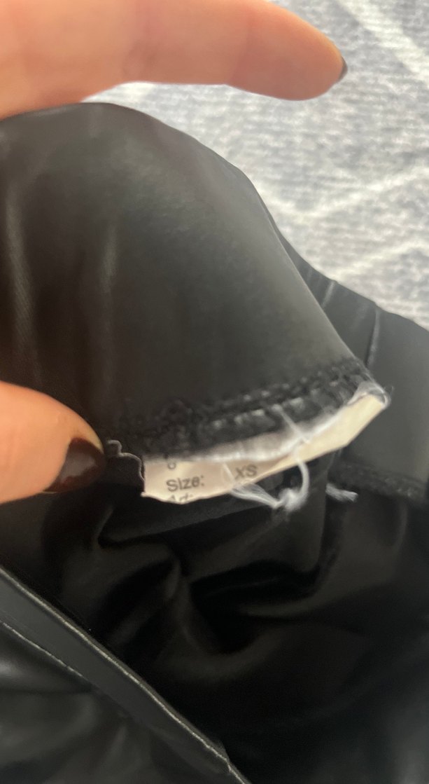 Siyah Deri Kadın Tayt pantolon - Görsel 3