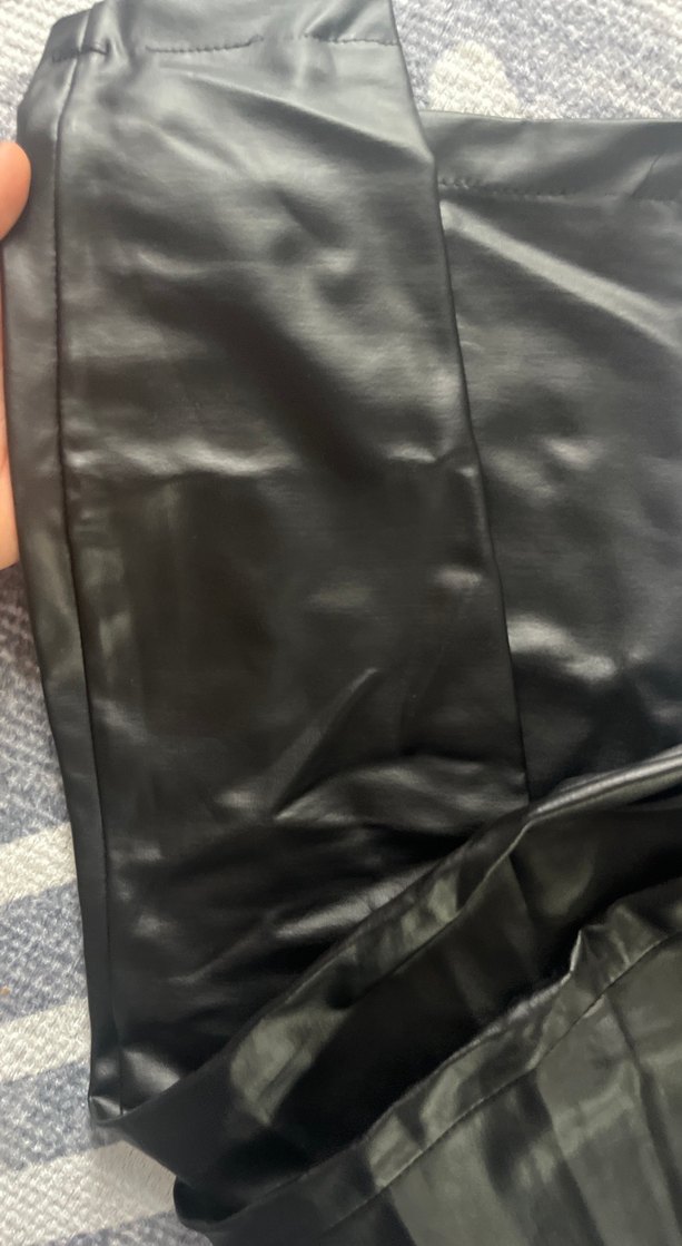 Siyah Deri Kadın Tayt pantolon - Görsel 5