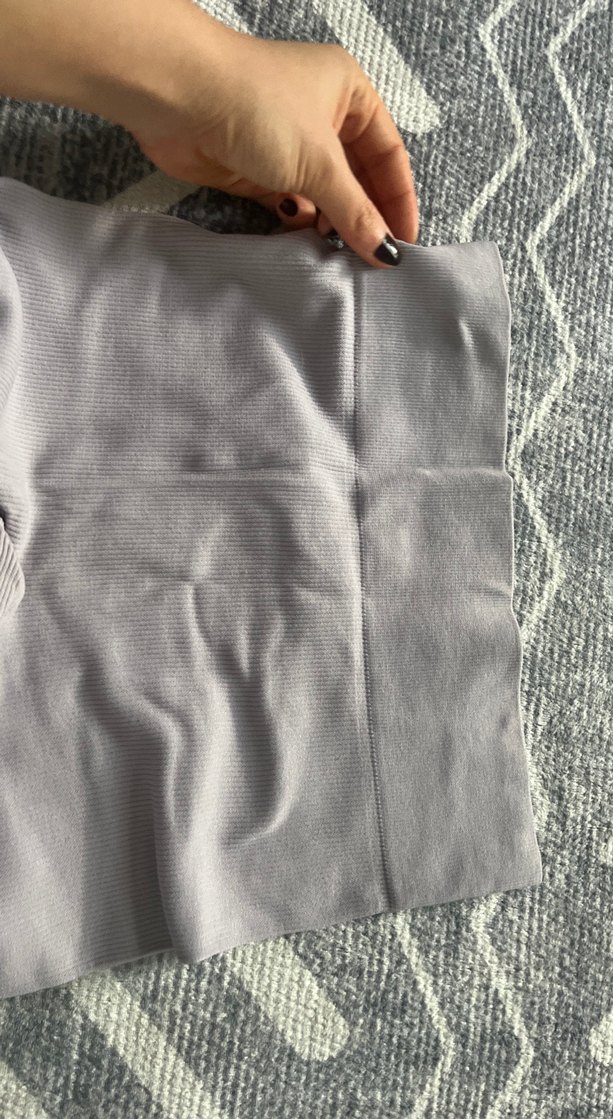 Lila Kadın Pilili Midi Tayt - Görsel 2