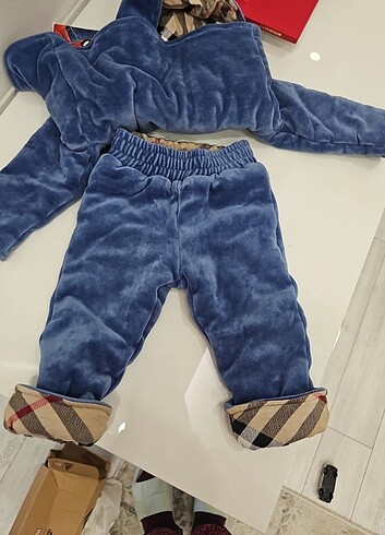 9 Ay Beden Burberry Bebek Kadife takım