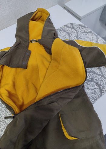 Kapüşonlu Fermuarlı Bebek Kayak Tulumu - Görsel 3