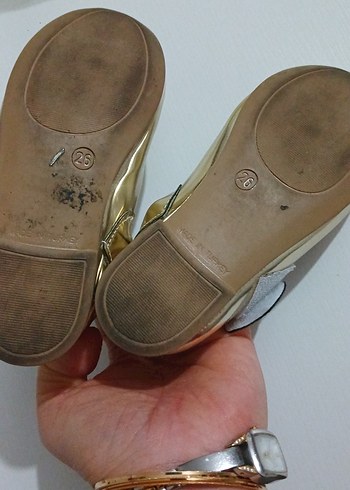 Kız Çocuk Altın Renkli Tokalı Babet - Görsel 5