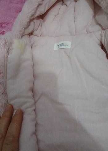 Peluş Kapüşonlu Bebek Kışlık Tulumu Pembe - Görsel 2