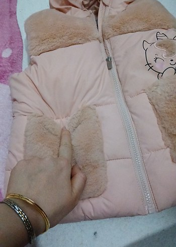 Kız Çocuk Peluş Detaylı Pembe Yelek - Görsel 2