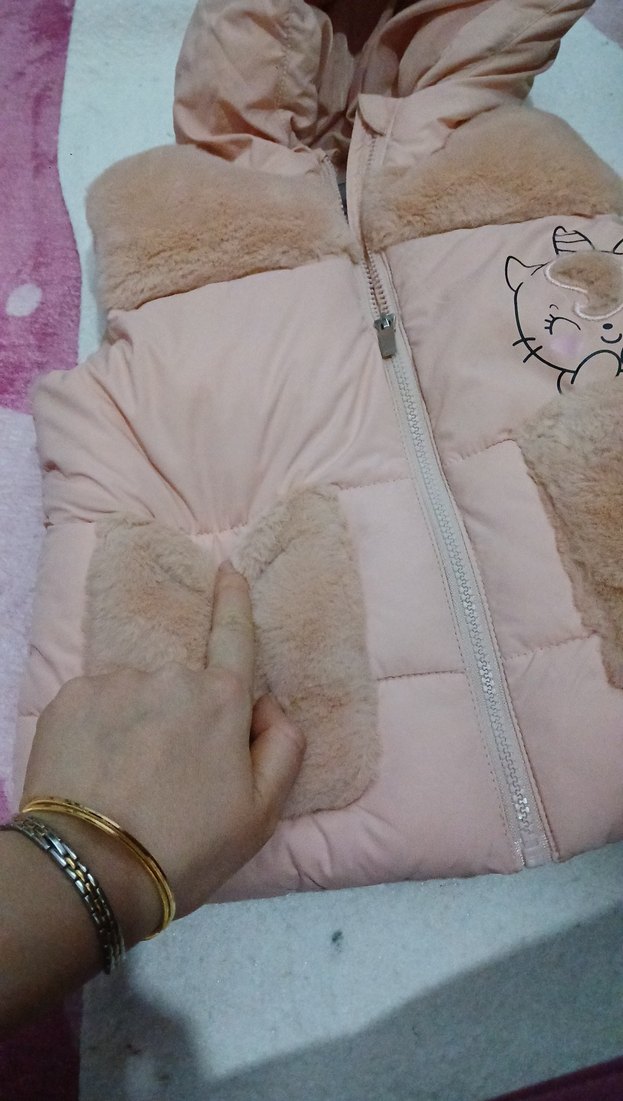 Kız Çocuk Peluş Detaylı Pembe Yelek - Görsel 2