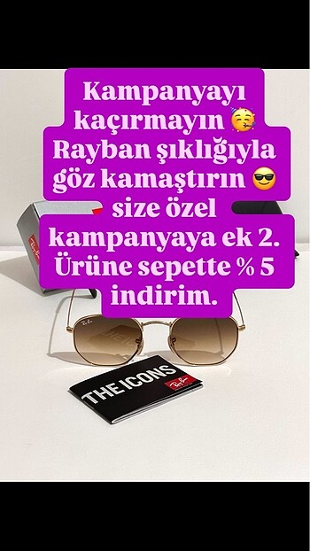  Beden Rb güneş gözlüğü kampanya ilanı