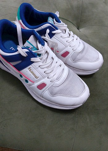 Beyaz Renkli Hummel Spor Ayakkabı biraz giyildi - Görsel 6