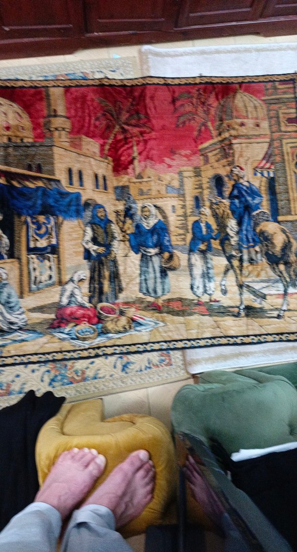 Nakışlı Çok Renkli Koyu Halı - Görsel 4