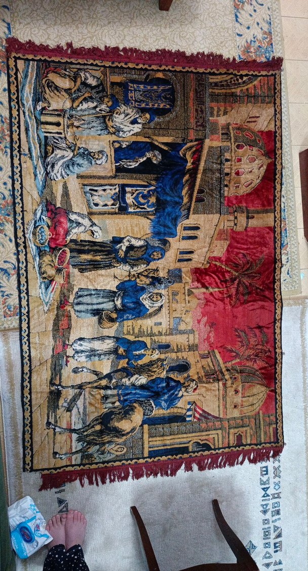 Nakışlı Çok Renkli Koyu Halı - Görsel 2