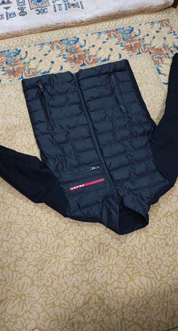 Prada Siyah Fermuarlı Erkek Mont - Görsel 5