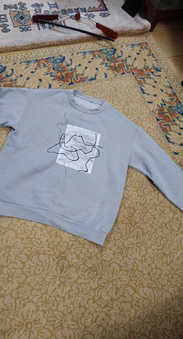 Gri Baskılı Kadın Sweatshirt - Görsel 4