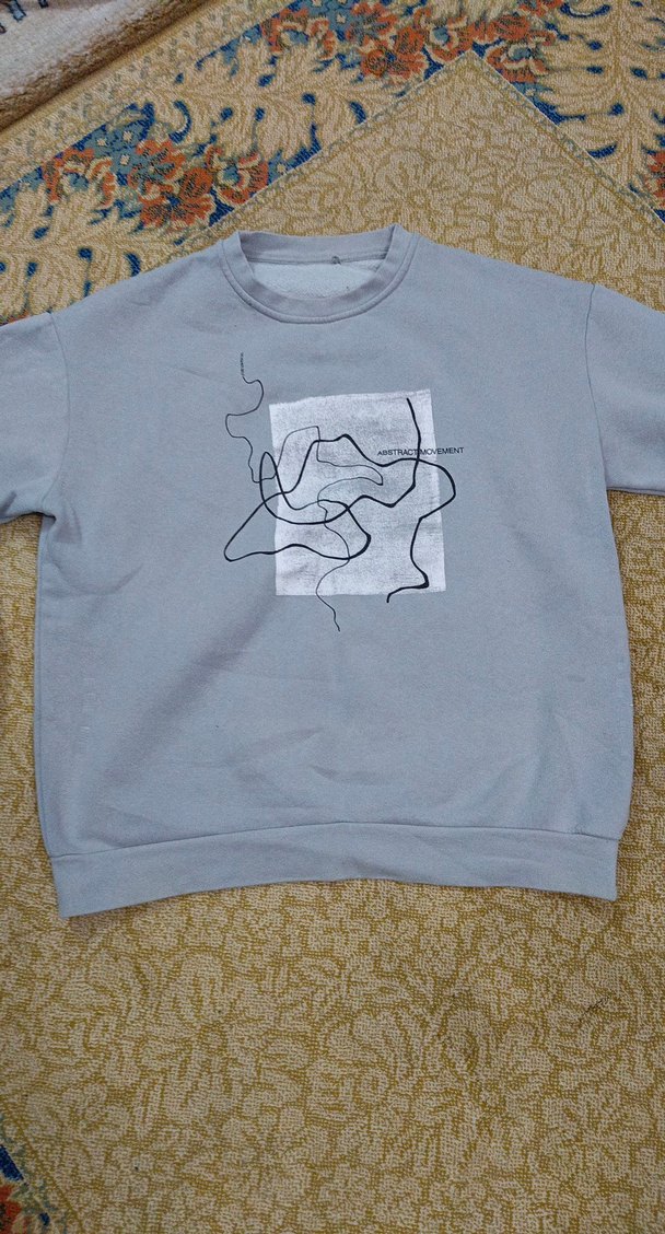 Gri Baskılı Kadın Sweatshirt - Görsel 2