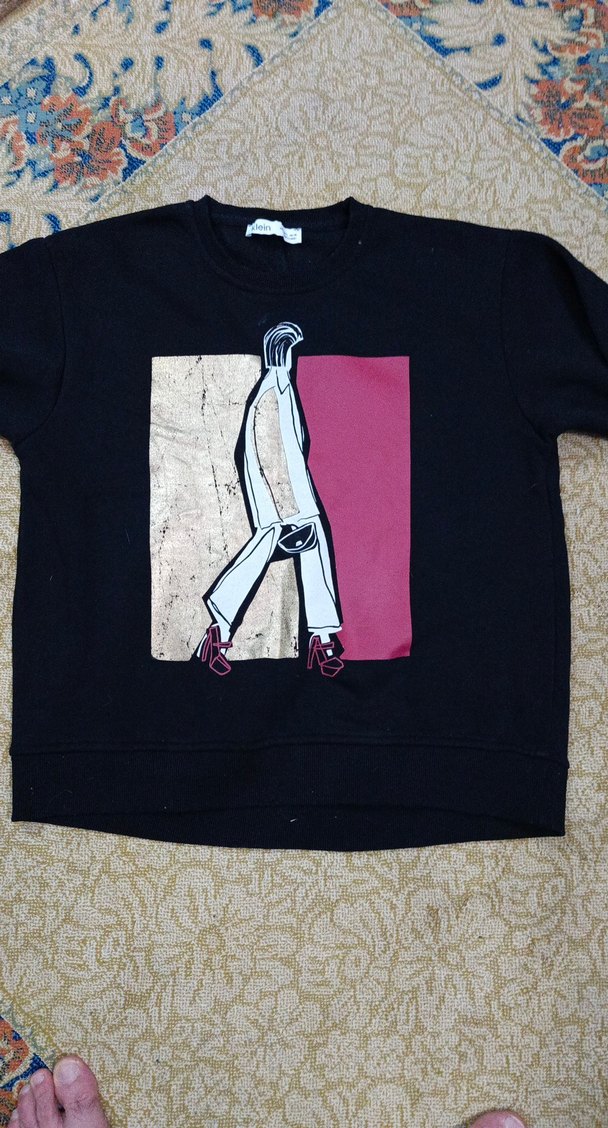 Siyah Baskılı Kadın Sweatshirt - Görsel 3