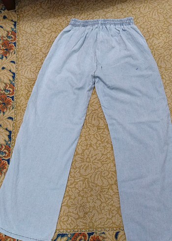 Diğer Bohem Püsküllü Geniş Paça Mavi Kot Pantolon