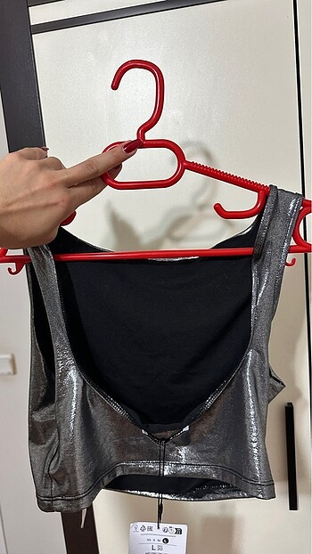 s Beden gri Renk BERSHKA crop
