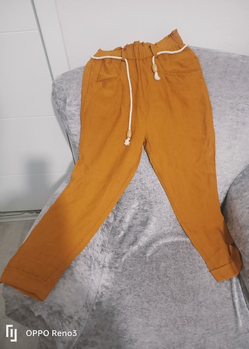 SATEEN MARKA HARDAL SARISI MÜSLİN PANTOLON