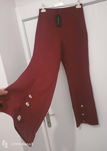 ipekyol BORDO İSPANYOL PAÇA KUMAŞ PANTOLON