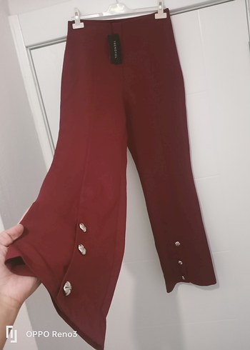 BORDO İSPANYOL PAÇA KUMAŞ PANTOLON