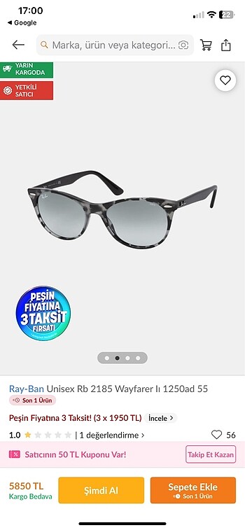 Ray-Ban gözük