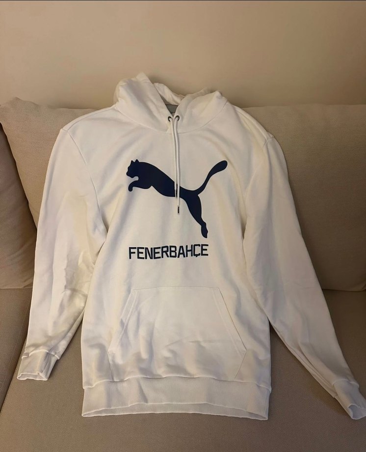 Puma Fenerbahçe Kapüşonlu Beyaz Sweatshirt - Görsel 2