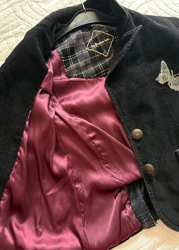 blazer ceket kadife kumaş yurtdışı - Görsel 3