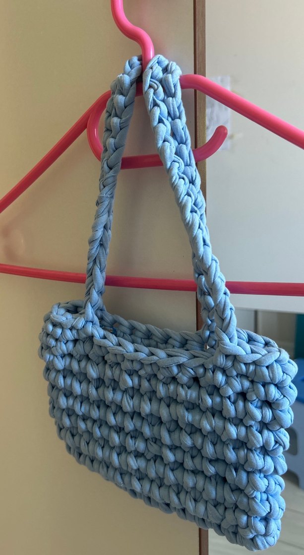 Mavi Örgü Kadın Çanta - Görsel 3