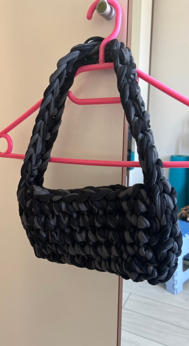 Siyah Örgü Kadın El Çantası - Görsel 3