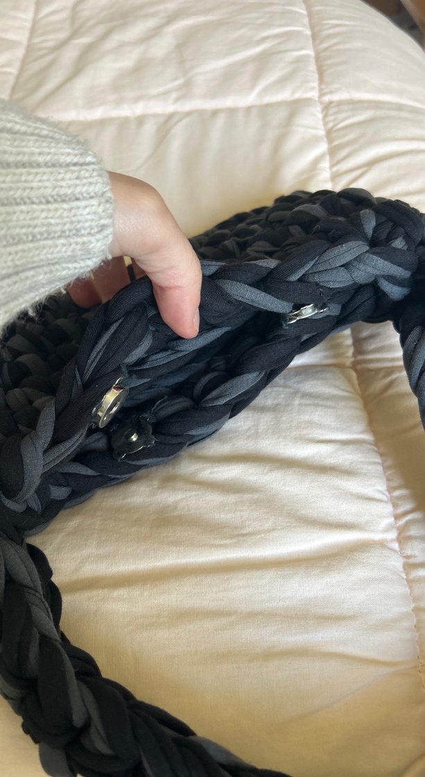 Siyah Örgü Kadın El Çantası - Görsel 2