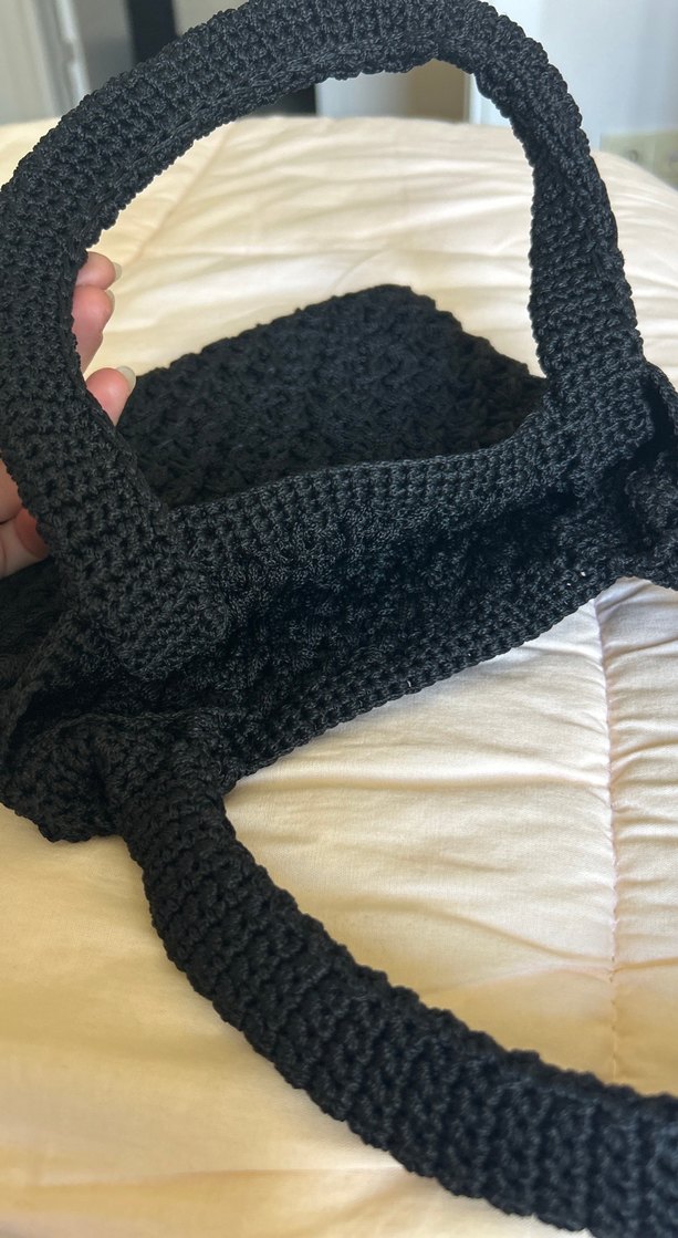 Siyah Örgü Kadın Çanta - Görsel 3