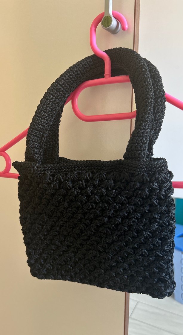 Siyah Örgü Kadın Çanta - Görsel 2