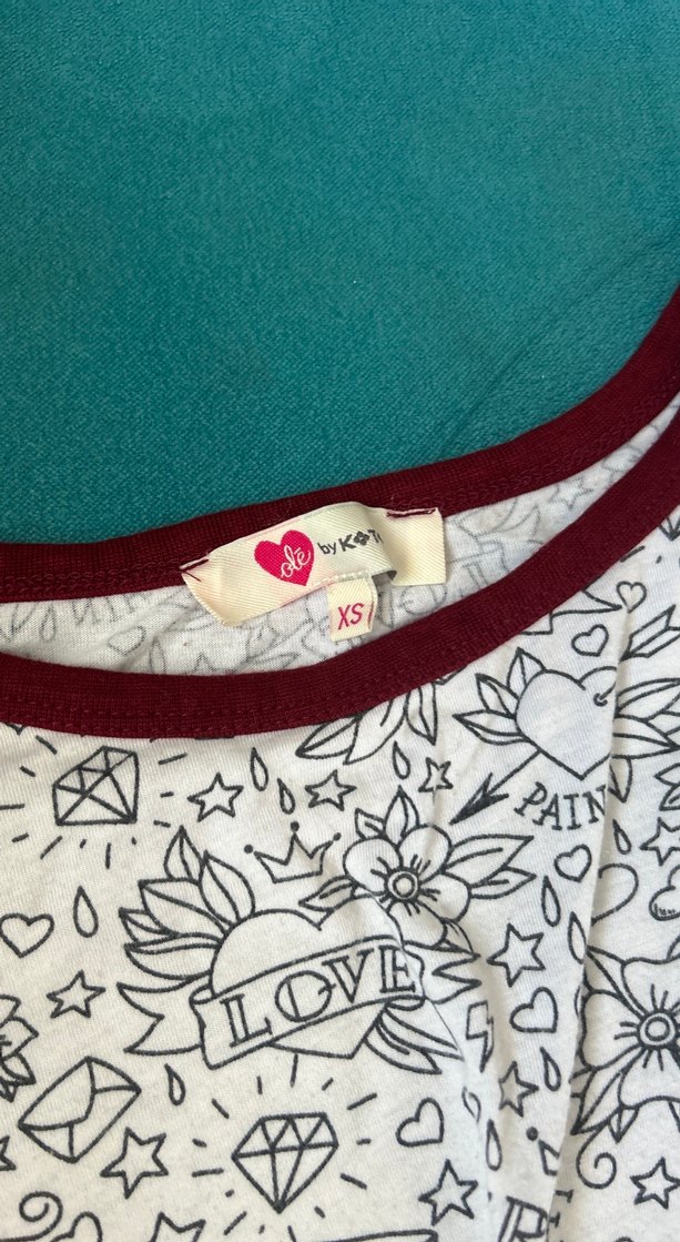 Baskılı Gri Tişört, Kısa Kollu - Görsel 2