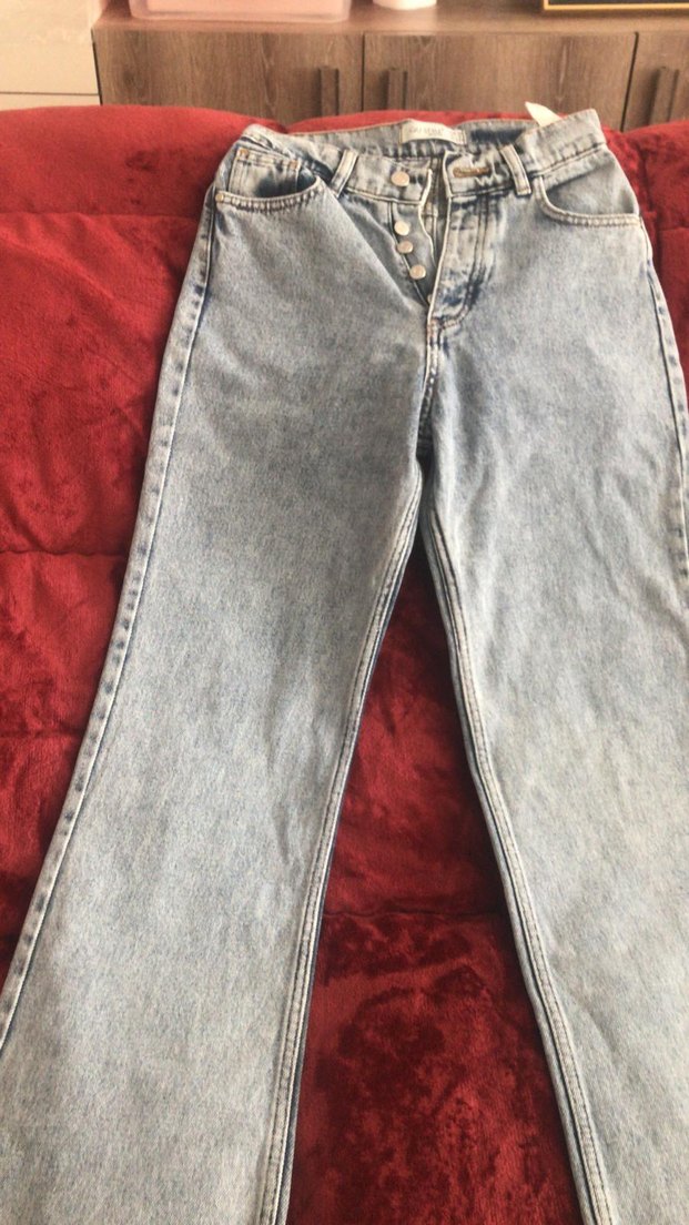 Gri Kadın Kot Pantolon - Görsel 4