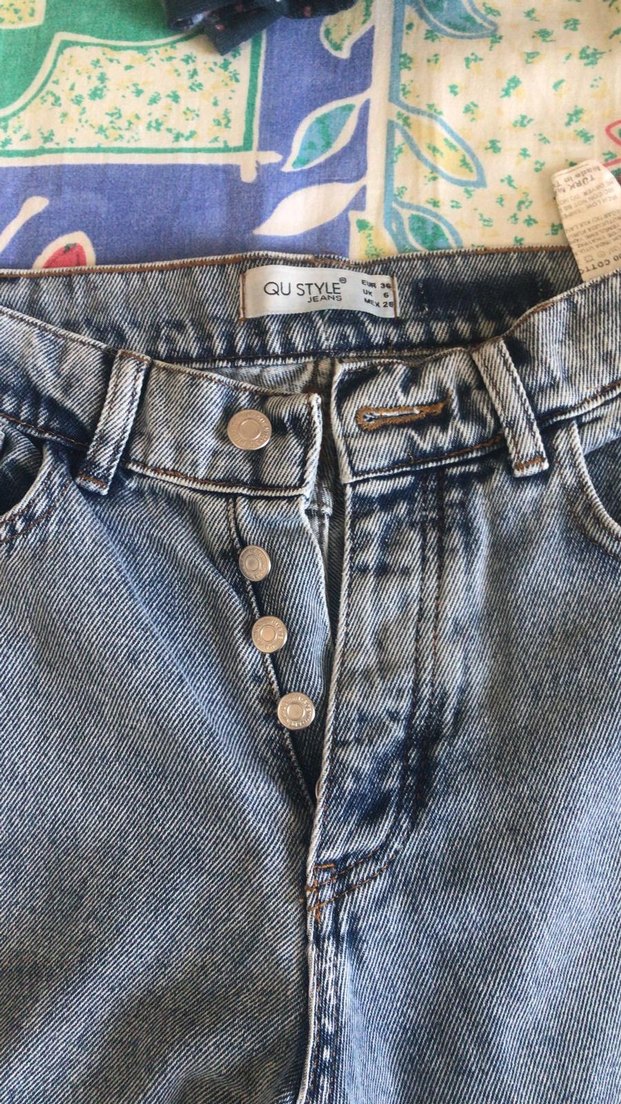 Gri Kadın Kot Pantolon - Görsel 2