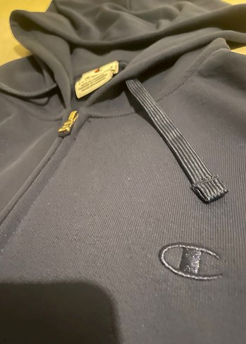 Champion Erkek Lacivert Fermuarlı Kapüşonlu Sweatshirt - Görsel 4