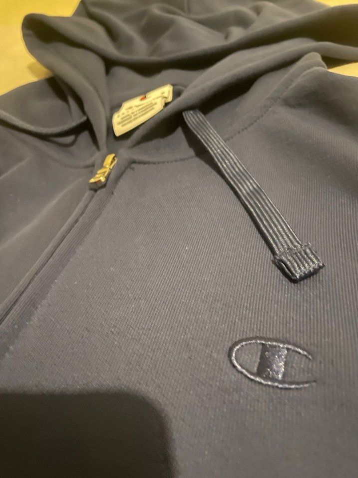 Champion Erkek Lacivert Fermuarlı Kapüşonlu Sweatshirt - Görsel 4