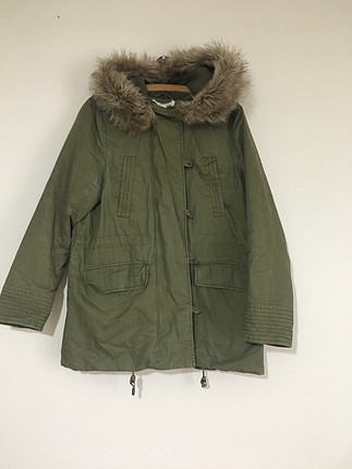 H&m kürk kapüşonlu dolgulu parka 