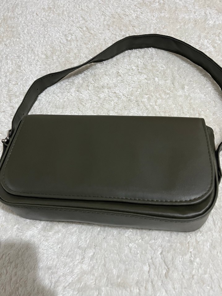 Haki renk Deri Minimalist Kadın Çanta - Görsel 2