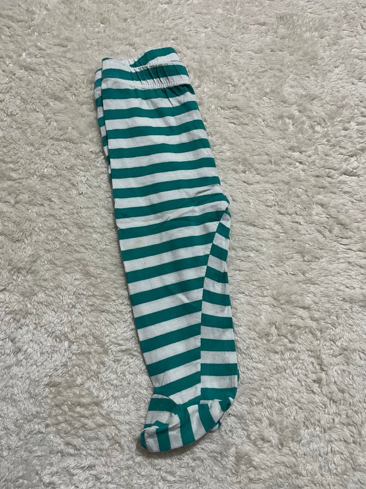 Yeşil Çizgili Örgü Erkek Çocuk Pantolonu - Görsel 2