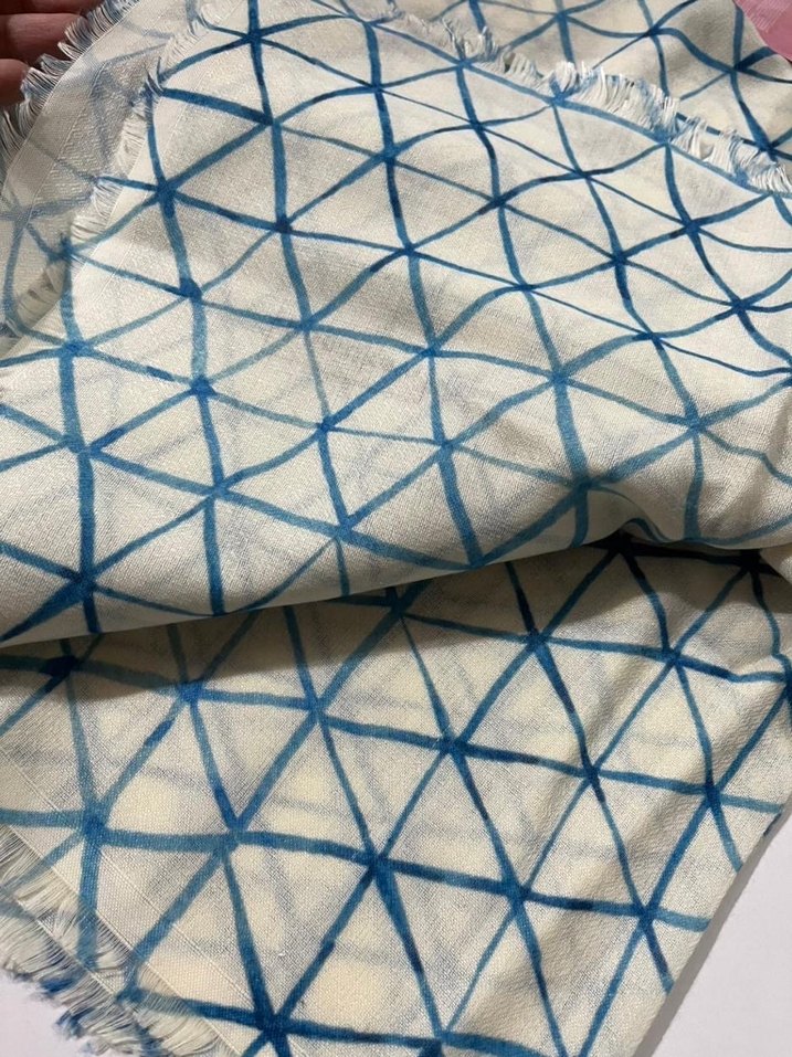 Bohem Tarz Mavi Kadın Şal - Görsel 5