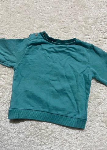 Erkek Çocuk Peluş Detaylı Turkuaz Sweatshirt - Görsel 7