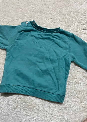 Erkek Çocuk Peluş Detaylı Turkuaz Sweatshirt - Görsel 3
