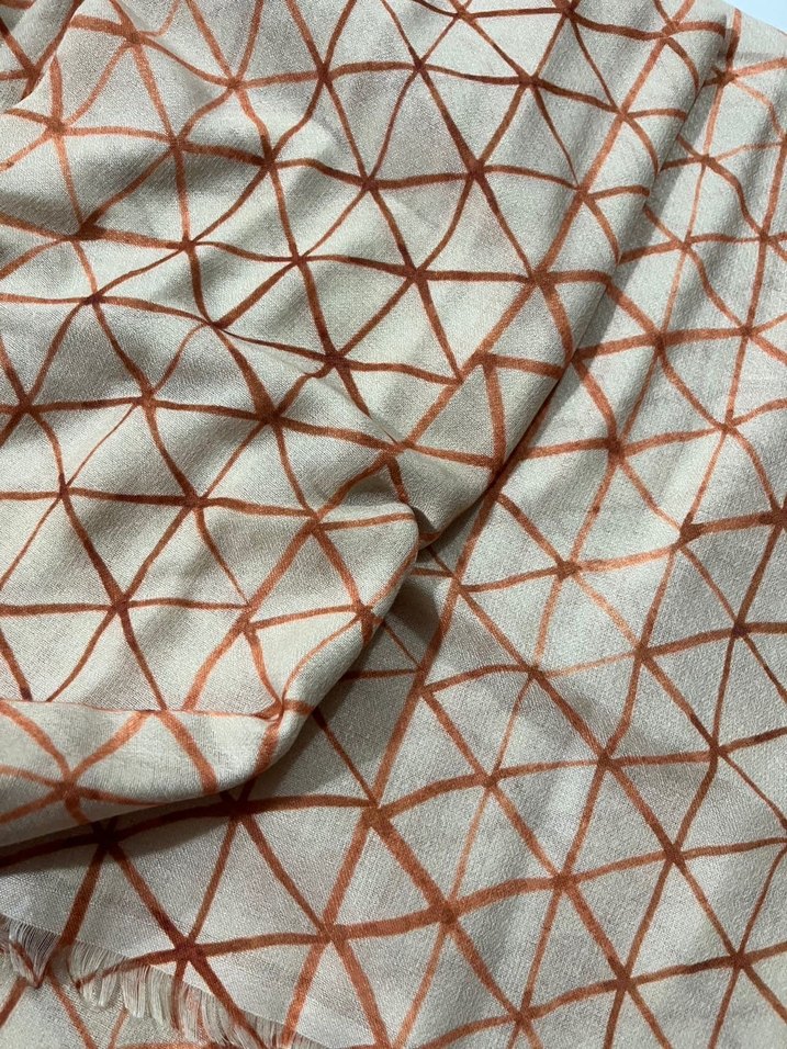 Bej Parlak Kadın Bohem Drapeli Şal - Görsel 5