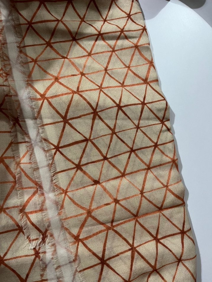 Bej Parlak Kadın Bohem Drapeli Şal - Görsel 3