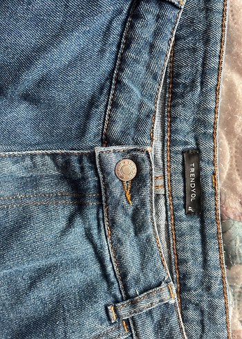 Düğmeli Mini Mavi Kadın Kot Şort - Görsel 2