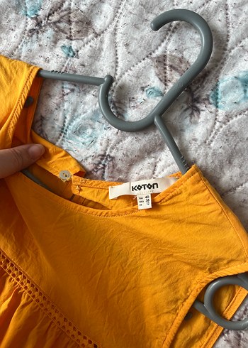 Sarı Midi Etek Bol Kesim Elbise - Görsel 2