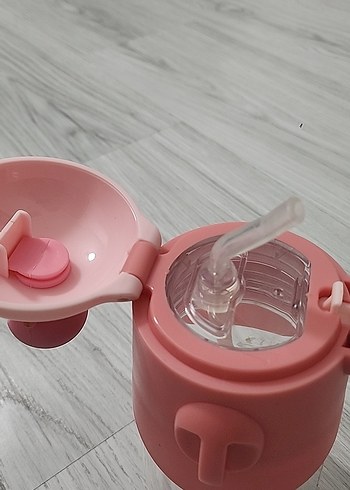 Pembe Çocuk Termos Şişesi Sevimli Desenli - Görsel 5