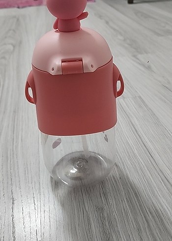 Pembe Çocuk Termos Şişesi Sevimli Desenli - Görsel 3