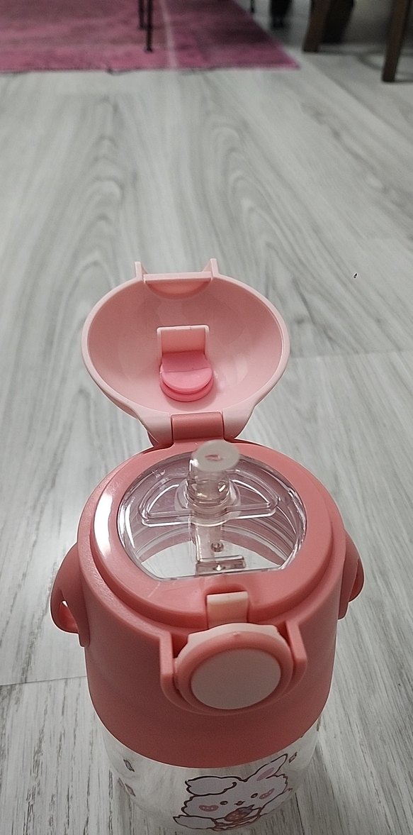 Pembe Çocuk Termos Şişesi Sevimli Desenli - Görsel 4