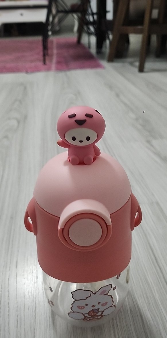 Pembe Çocuk Termos Şişesi Sevimli Desenli - Görsel 2